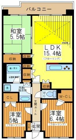 東京都世田谷区船橋５丁目(賃貸マンション3LDK・3階・72.11㎡)の写真 その2