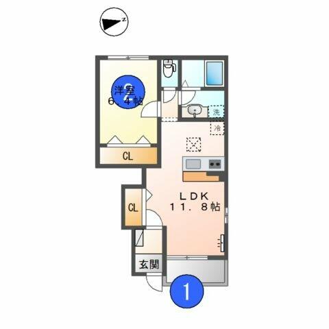 コーポラスＳＫⅢ 102｜愛知県名古屋市中川区伏屋５丁目(賃貸アパート1LDK・1階・44.95㎡)の写真 その2