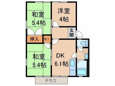 和歌山県海南市井田(賃貸アパート3DK・1階・46.80㎡)の写真 その2
