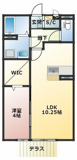 Ｄ－ｒｏｏｍＭＡＬＤＡ　Ａ棟 A105｜和歌山県海南市大野中(賃貸アパート1LDK・1階・37.78㎡)の写真 その2
