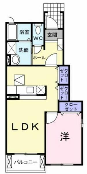 埼玉県東松山市美土里町(賃貸アパート1LDK・1階・45.72㎡)の写真 その2