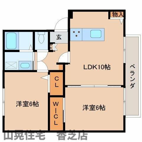 ローレルⅡ D102｜奈良県香芝市穴虫(賃貸アパート2LDK・2階・50.00㎡)の写真 その2