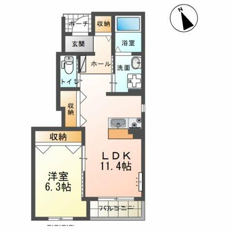 グリーンヒルズ桶狭間Ⅲ｜愛知県名古屋市緑区桶狭間上の山(賃貸アパート1LDK・1階・44.88㎡)の写真 その2