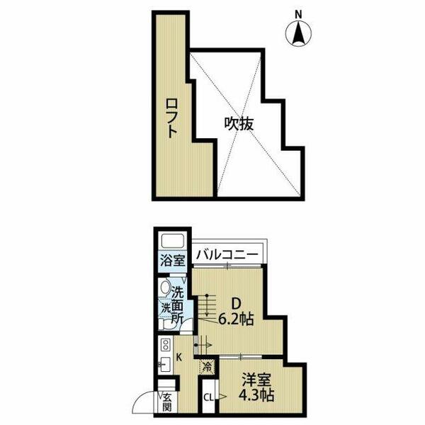 ＢＬＩＳＳ横手｜福岡県福岡市南区横手４丁目(賃貸アパート1LDK・2階・29.62㎡)の写真 その2