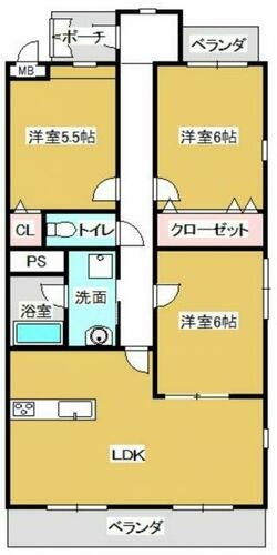 クオリティタウン上野　参番館の間取り