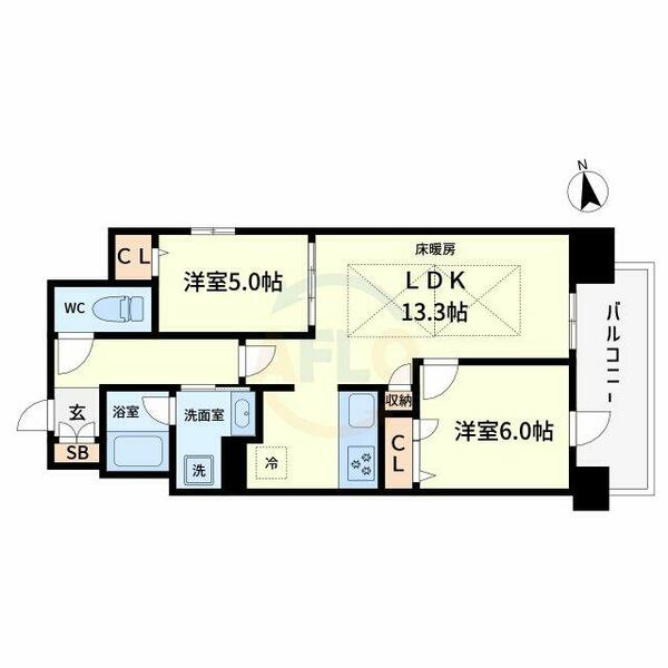 ＩＢＣＲｅｓｉｄｅｎｃｅＥａｓｔ｜大阪府大阪市中央区北久宝寺町４丁目(賃貸マンション2LDK・3階・57.47㎡)の写真 その2