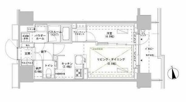 東京都新宿区南山伏町(賃貸マンション1LDK・3階・40.01㎡)の写真 その2