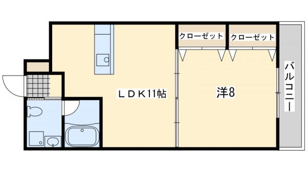 Ｃｕｒｒｅｎｔ　Ⅰ 307｜福岡県北九州市八幡西区八枝３丁目(賃貸マンション1LDK・3階・41.40㎡)の写真 その2