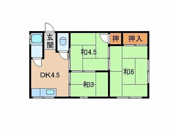 清水マンション｜和歌山県海南市日方(賃貸マンション3DK・2階・38.00㎡)の写真 その2