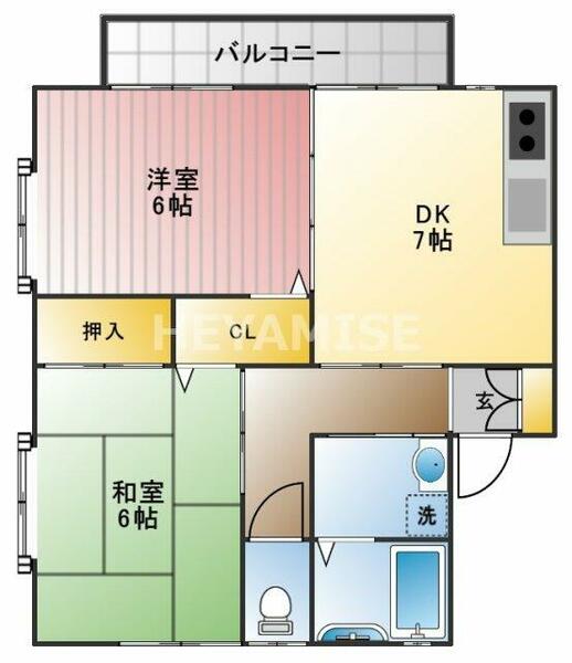 セジュールひばりが丘 102｜長崎県諫早市小川町(賃貸アパート2DK・1階・51.93㎡)の写真 その2