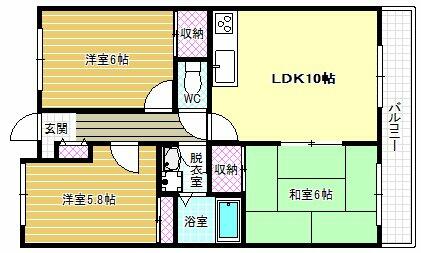 メゾンアザレア｜大阪府富田林市甲田１丁目(賃貸マンション3LDK・3階・65.84㎡)の写真 その2