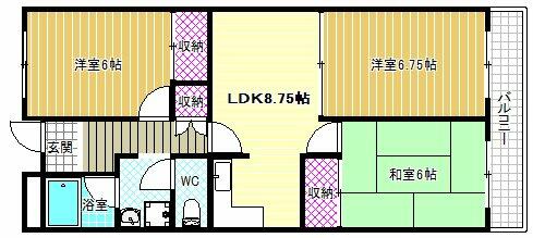 パナグレープ｜大阪府柏原市平野１丁目(賃貸マンション3LDK・1階・67.10㎡)の写真 その2