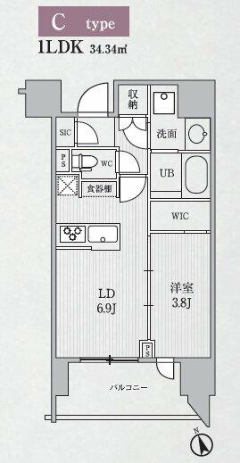 シーズンフラッツ代々木｜東京都渋谷区代々木２丁目(賃貸マンション1LDK・10階・34.34㎡)の写真 その2