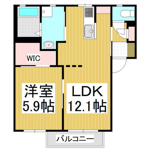 ディアス　Ｎ｜長野県松本市大字里山辺(賃貸アパート1LDK・2階・43.75㎡)の写真 その2