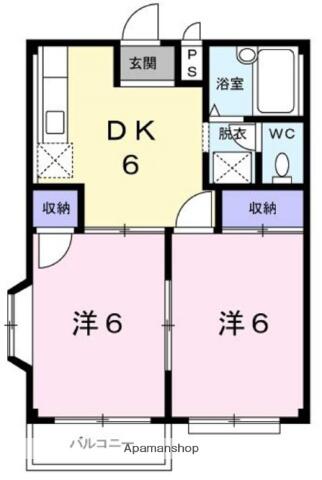 エクセレントシャトー 202｜熊本県八代市田中東町(賃貸アパート2DK・2階・39.74㎡)の写真 その2