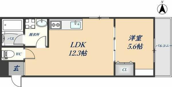 駅前つばきハイツ 103｜大阪府八尾市佐堂町３丁目(賃貸アパート1LDK・1階・36.99㎡)の写真 その2