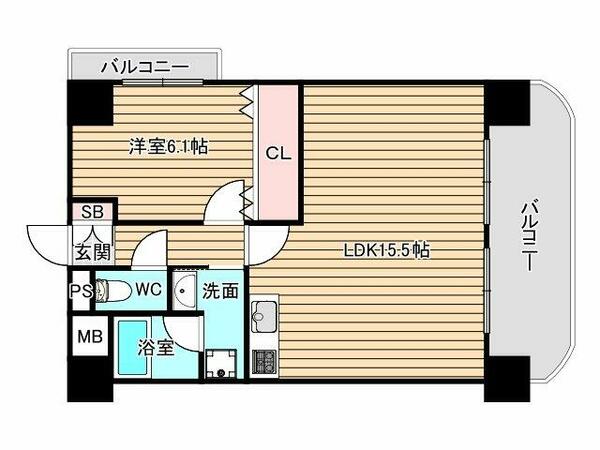 阪神ハイグレードマンション１５番館｜大阪府大阪市福島区海老江１丁目(賃貸マンション2DK・5階・48.80㎡)の写真 その2