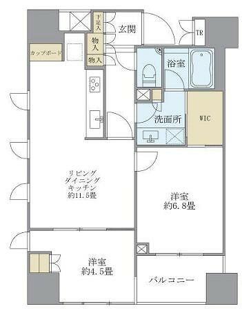 ブリリア銀座ｉｄ（Ｂｒｉｌｌｉａ銀座ｉｄ） 1101｜東京都中央区銀座２丁目(賃貸マンション2LDK・11階・56.33㎡)の写真 その2