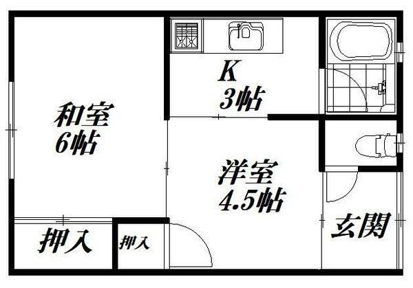 静岡県浜松市中央区小豆餅１丁目(賃貸アパート2K・1階・28.90㎡)の写真 その2