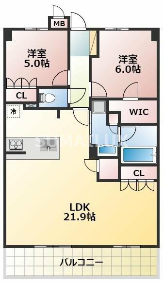 熊本県熊本市東区長嶺南７丁目(賃貸マンション2LDK・3階・71.00㎡)の写真 その2