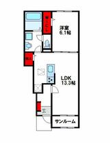 ル・シャルム南参道 104 ｜ 福岡県福津市宮司１丁目（賃貸アパート1LDK・1階・50.05㎡） その2