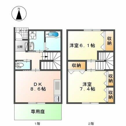 高知県高知市佐々木町(賃貸アパート2DK・1階・62.53㎡)の写真 その2