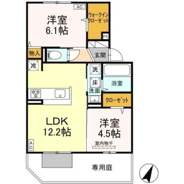 ソフィア古川町 102｜山口県下松市古川町１丁目(賃貸アパート2LDK・1階・53.76㎡)の写真 その2