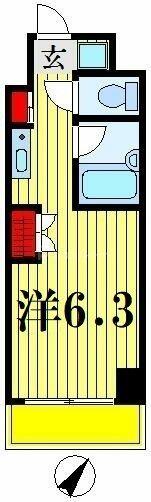 カスタリア西船橋 208｜千葉県船橋市西船４丁目(賃貸マンション1R・2階・19.72㎡)の写真 その2