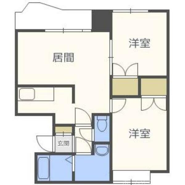 北海道札幌市中央区南三条西２０丁目(賃貸マンション2LDK・2階・52.20㎡)の写真 その2