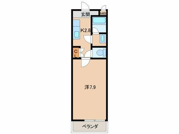 和歌山県和歌山市有家(賃貸アパート1K・2階・24.20㎡)の写真 その2