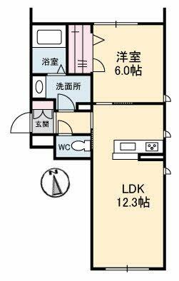 べレオ　サンセイ 103｜高知県高知市一宮中町３丁目(賃貸マンション1LDK・1階・44.43㎡)の写真 その2