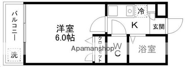 キャッスル日本平 2-C｜宮城県仙台市太白区日本平(賃貸アパート1K・2階・19.00㎡)の写真 その2