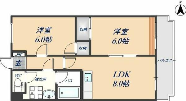 トリイプラザマンションⅡ 302｜大阪府東大阪市鳥居町(賃貸マンション2LDK・3階・43.00㎡)の写真 その2