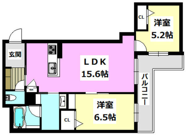 Ｂａｙ　Ｔｒｅｅ 205｜大阪府吹田市岸部北３丁目(賃貸マンション2LDK・2階・62.29㎡)の写真 その2