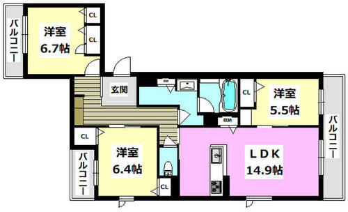 同じ建物の物件間取り写真 - ID:227080596761