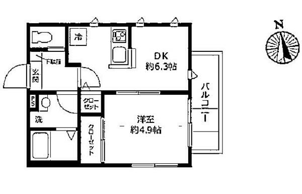 東京都新宿区上落合２丁目(賃貸アパート1DK・1階・28.86㎡)の写真 その2