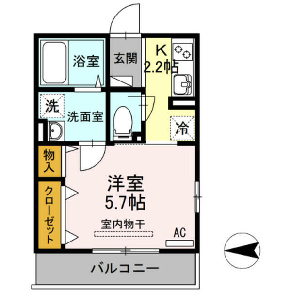 グランフィールズⅢ 201｜神奈川県横浜市緑区北八朔町(賃貸アパート1K・2階・22.77㎡)の写真 その2