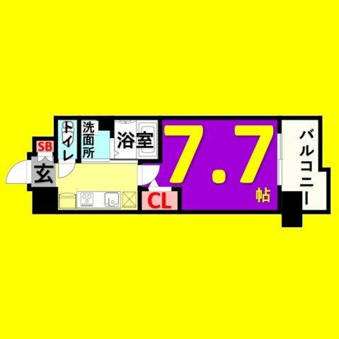 リバーコート砂田橋Ｉ｜愛知県名古屋市東区大幸４丁目(賃貸マンション1K・4階・24.72㎡)の写真 その2