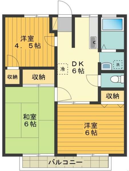 宇津木台パストラル 0205｜東京都八王子市久保山町２丁目(賃貸アパート3DK・2階・47.54㎡)の写真 その2