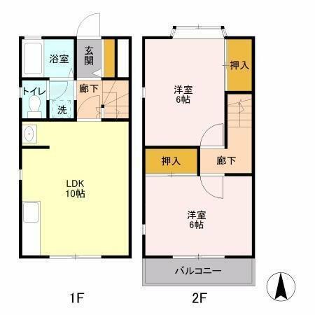 メゾン・ヒロＣ｜千葉県千葉市稲毛区山王町(賃貸アパート2LDK・1階・54.64㎡)の写真 その2