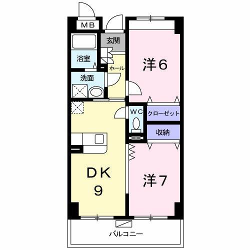 ベルアビタシオン 205｜大阪府泉南市中小路３丁目(賃貸マンション2DK・2階・50.05㎡)の写真 その2