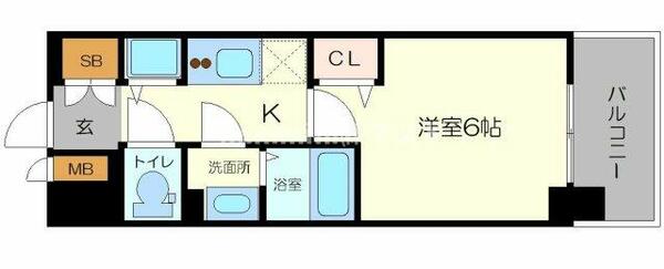 スワンズシティ大阪城ノース 203｜大阪府大阪市城東区新喜多１丁目(賃貸マンション1K・2階・21.66㎡)の写真 その2