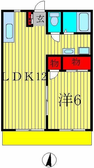 エスケイハイム 201｜千葉県柏市松ケ崎(賃貸アパート1LDK・2階・40.00㎡)の写真 その2