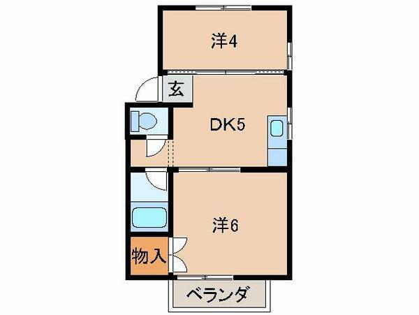 コーポマキ｜和歌山県和歌山市平井(賃貸アパート2DK・2階・30.64㎡)の写真 その2