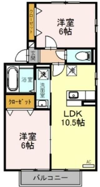 エターナヴィレッジ　Ｂ｜埼玉県吉川市中央２丁目(賃貸アパート2LDK・2階・50.37㎡)の写真 その2