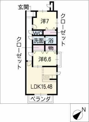 エスポワール｜愛知県豊川市御津町広石日暮(賃貸マンション2LDK・2階・70.66㎡)の写真 その2