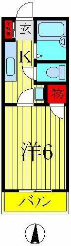 ホープラスソメヤ 102｜千葉県野田市山崎(賃貸アパート1K・1階・19.05㎡)の写真 その2