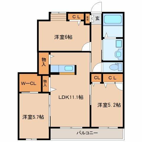 コンフォート上宮｜奈良県生駒郡斑鳩町法隆寺南３丁目(賃貸マンション3LDK・3階・68.68㎡)の写真 その2