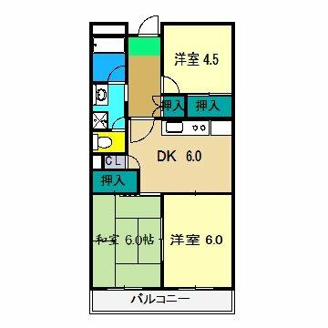 Ｒｉｃｏｒｓｏ　ＪＯＹＡＭＡ 405｜高知県高知市城山町(賃貸マンション3DK・4階・54.00㎡)の写真 その2