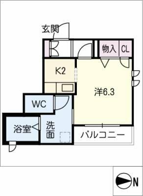 シャーメゾン２１｜愛知県名古屋市北区田幡２丁目(賃貸アパート1K・1階・26.27㎡)の写真 その2